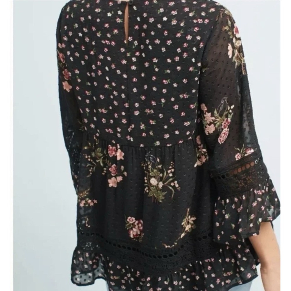 Anthropologie Maeve Women's‎ M Steffy Bell-Sleeve Blouse Boho - Picture 2 of 10